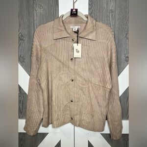 216. NWT Sincerely Jules Women Tan Brown Cardigan XS